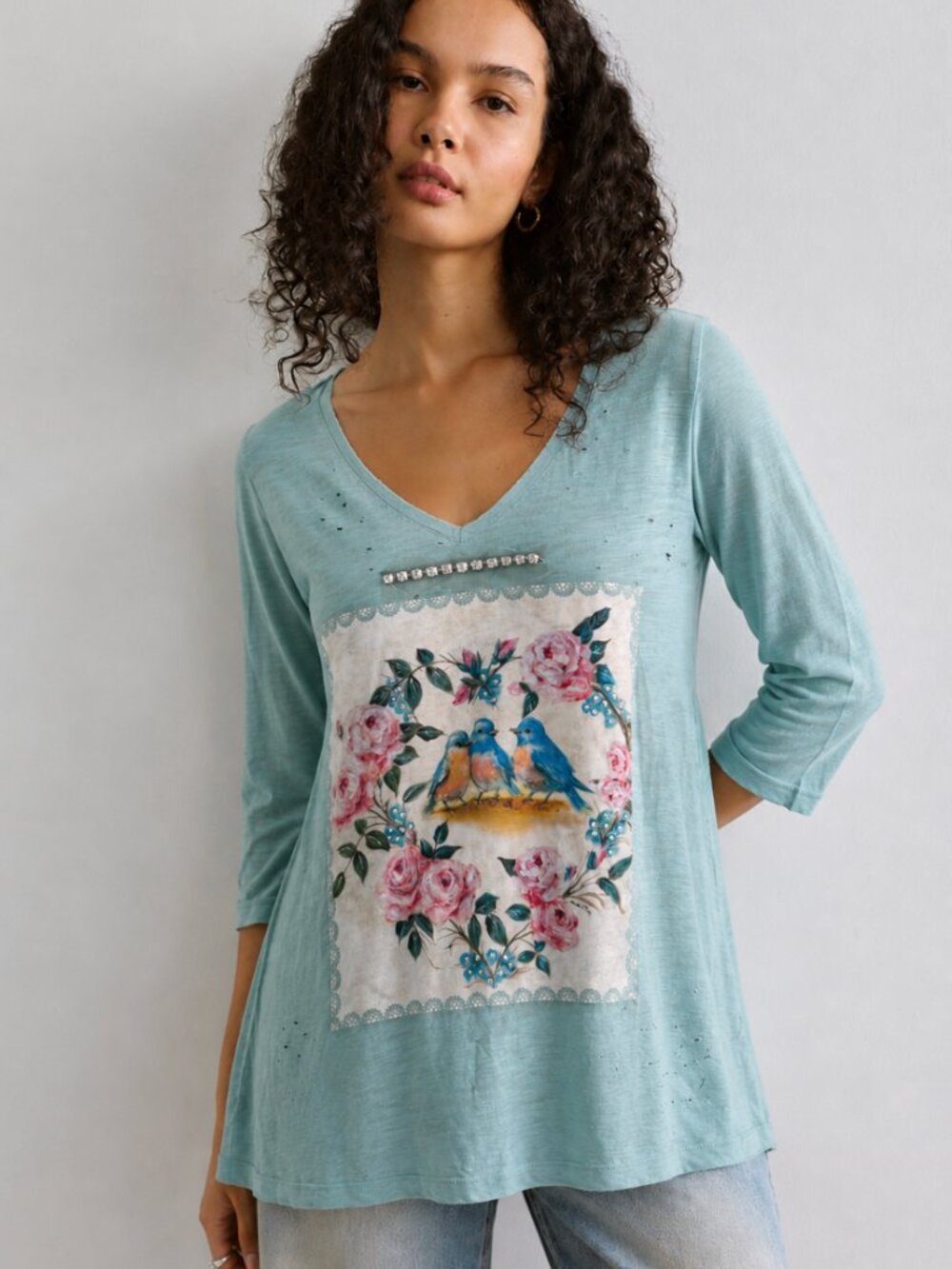 A RARE BIRD SONGBIRDS TUNIC TEE NWT